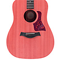 ピンク色のアコースティックギター